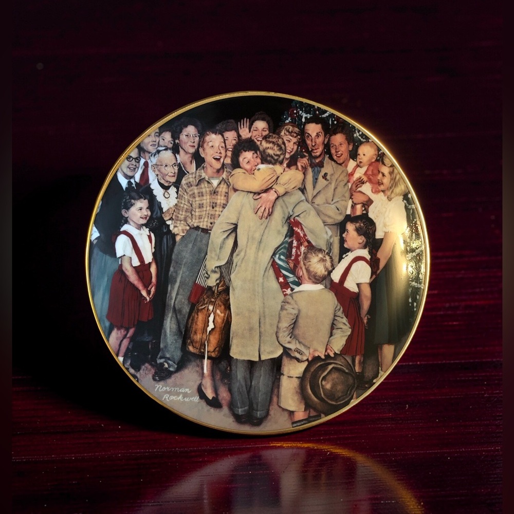Norman Rockwell The Homecoming 1987 Gorham Christmas Plate Fine China